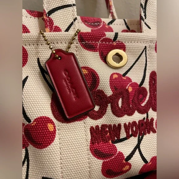 Coach Cargo Cherry Print Canvas Tote Bag NWT - Picture 10 of 13